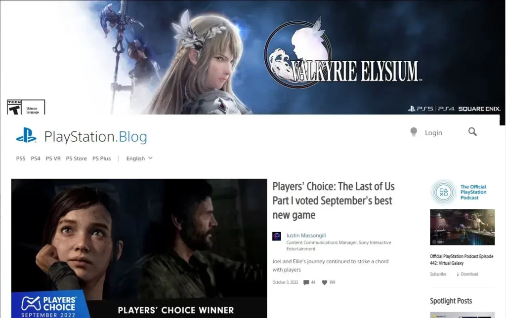 PlayStation的美國地區部落格