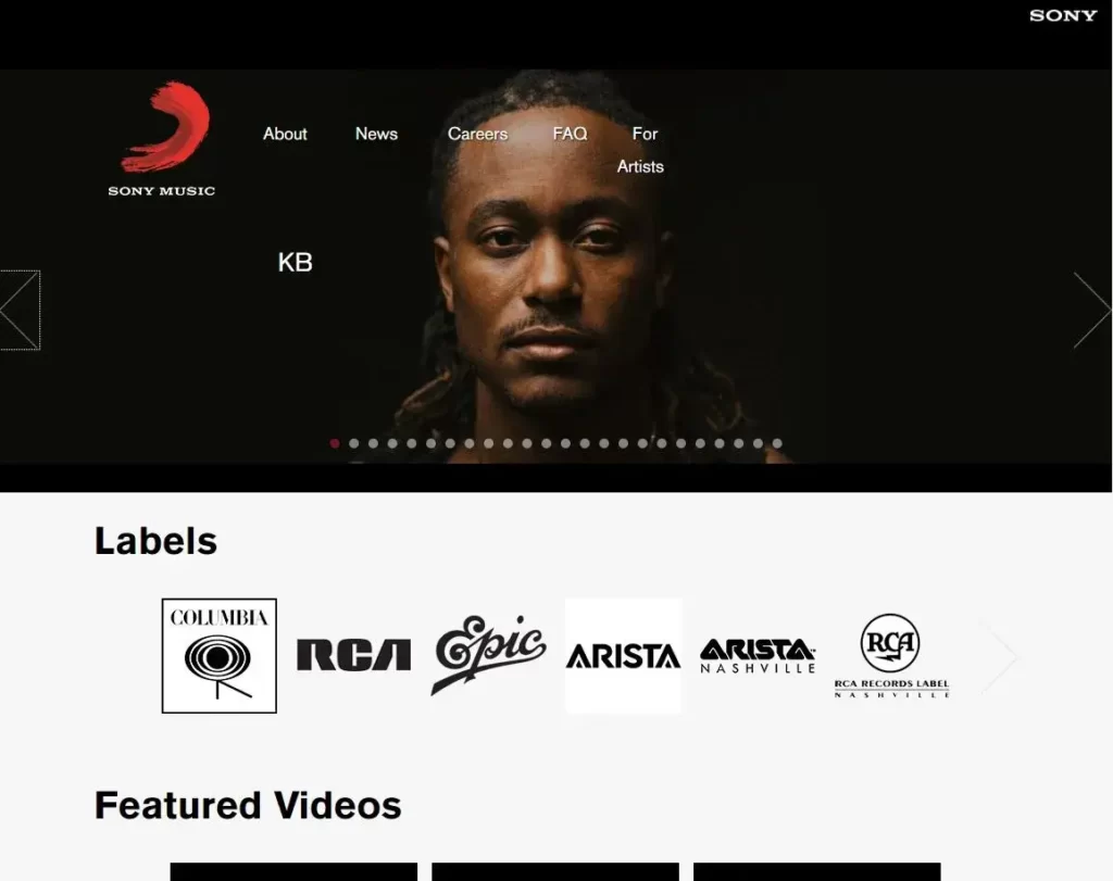 Sony music 索尼音樂的官方網站