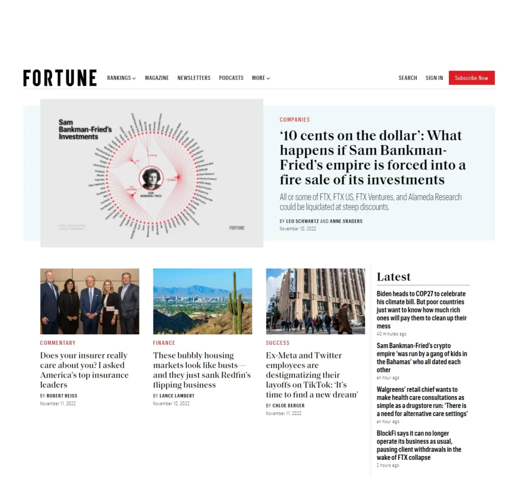 Fortune 財富雜誌的官方網站